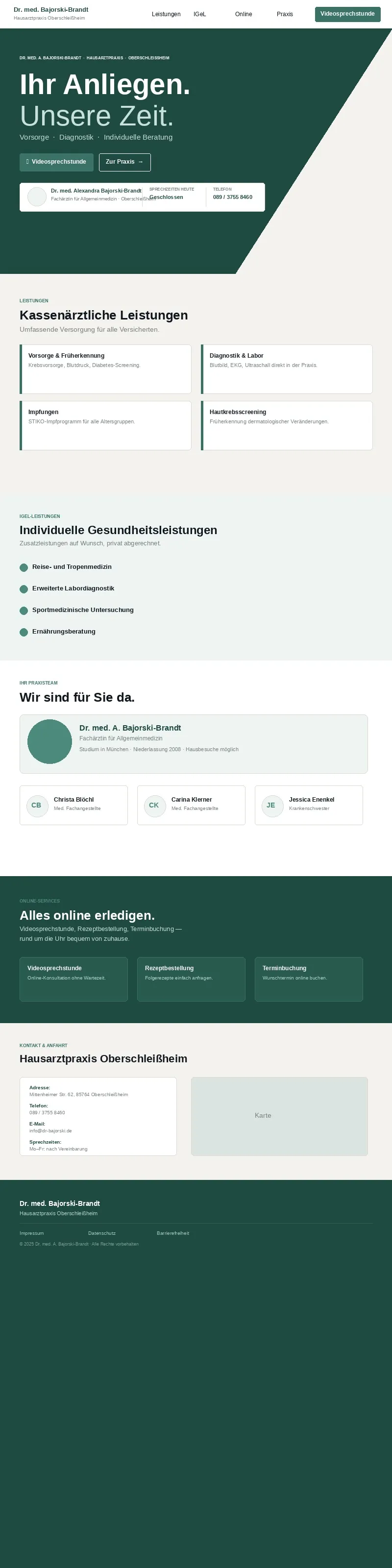 Webseiten-Konzept für eine Hausarztpraxis